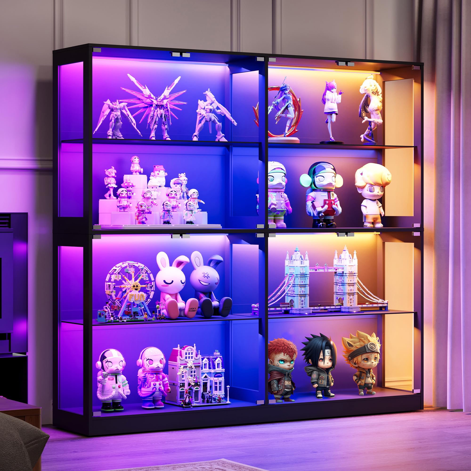 Amazon.com: Jocisland 75x16 Inch Display Cabinet with Glass Doors